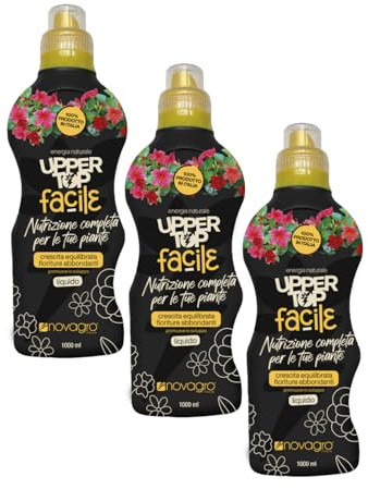 NOVAGRO UPPER TOP FACILE – Concime Liquido Professionale per Piante Rigogliose e Fioriture Spettacolari | Formula Equilibrata con Energia Naturale | 100% Made in Italy – Flacone 1L (3)