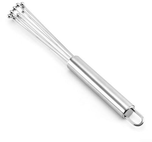 Frusta a sfera in acciaio inox, 1 confezione da 1 miscelatore manuale in acciaio inossidabile 304, per mescolare e imbrigliare le uova, manico ergonomico con fili semirigidi, per cucinare e cuocere in