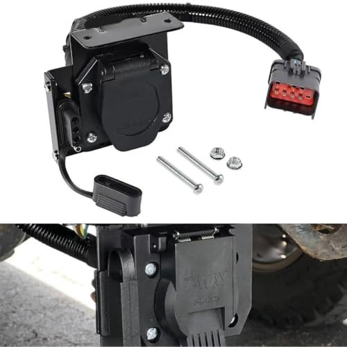 Kalokairi Connettore cablaggio rimorchio per Dodge RAM Chrysler Jeep con fabbrica 7 vie, 4 pin piatto e 7 pin RV Blade, precablato OEM cablaggio, nero