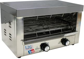 L2G - Toaster Professionnel 1700W - Acier Inoxydable - Résistances Quartz - Minuterie 30 Minutes - Tiroir Collecteur de Miettes - L.44 x l.26 x H.29 cm
