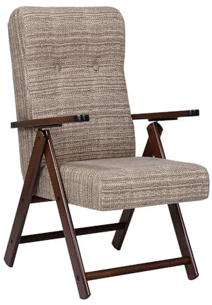 Poltrona in legno e tessuto imbottito reclinabile 4 Posizioni per casa soggiorno - MOLISANA (Tortora)