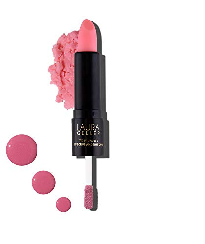 LAURA GELLER NEW YORK Prep-n-Go 2-in-1 Lip Scrub and Oil Tint Duo (First Place) - Hydrating Tinted Oil and Exfoliating Scrub for Rejuvenating Your Pout Whenever You Need It