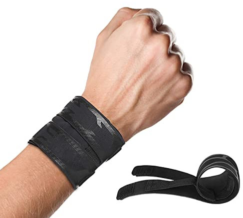 Mezeic Handgelenkbandage, Verstellbare Kompressions-Handgelenk Bandagen Elastische Handgelenkschoner, Handgelenkschutz zum Schutz beim Sport, Gewichtheben, Fitnessstudio - Schwarz