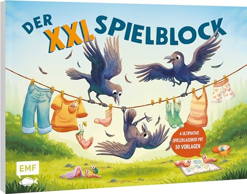 Der XXL-Spiel- und Spaßblock mit 50 Vorlagen – Rabentastisch!: 6 ultimative Spieleklassiker: Wer ist es, Vier gewinnt, Stadt Land Fluss und viele mehr