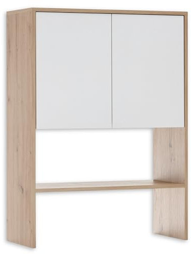 Stella Trading NERJA-Set di armadi per Lavatrice, Effetto Rovere Artisan/Bianco, per ulteriore Spazio in Bagno e Lavanderia, Legno ingegnerizzato, 75 x 103 x 32 cm