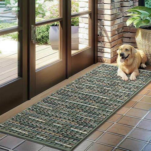 Biscpro Fußmatte Schmutzfangmatte Innen,Rutschfeste Waschbar Fussmatte,Sauberlaufmatte Teppich für Eingangsbereich,Haustür,Patio,Flur,Garten-50x120cm