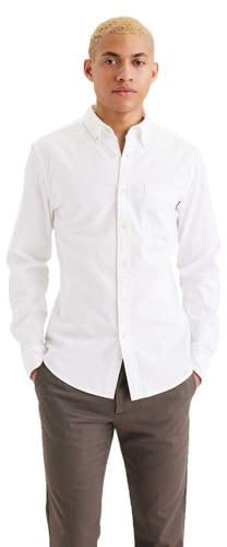 Dockers herr Oxford Slim Fit Gömlek skjorta med knäppning krage, Vit (0000), XL