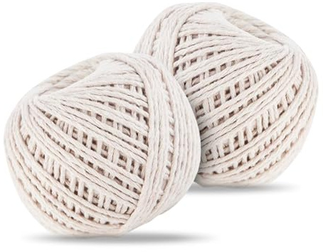 Aibulo Pack of 2 Cotton String Balls 80M - Durable White Twine for Crafting, Culinary Use, Gardening, & DIY Projects