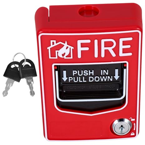 Roten Notknopf mit Manueller Rückstellung für Feueralarm im Büro | Kunststoffgehäuse, Sofortige Auslösung, Schnelle Reaktion, Einfache Montage, für Studentenwohnheim und Büro