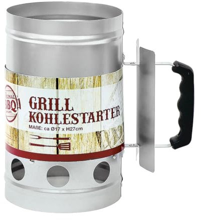 Blumixx Anzündkamin für Grillkohle – hochwertiger Grillanzünder aus echtem Stahl – robuster Metall Grillkohlezünder/Anzünder für Holzkohle & Briketts