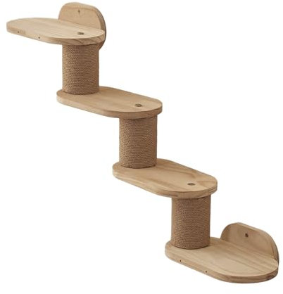 Katzenwandregale - Holzkatze Kletterstufen | Wandmontierte Katzenleiter | Schwimmender Katzenspielplatz für den Innengebrauch, platzsparende Katzenmöbel, Katzenkletterer für Fensterbank