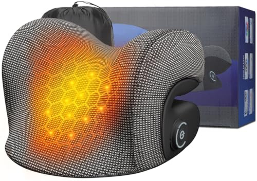 Wireless Heated Neck Stretcher for Pain Relief, Portable Cordless Neck Shoulder Cervical Traction Device with Graphene Heating Pad No Smell Magnetic Therapy Case Relaxer for TMJ Migraine Spine Alignme