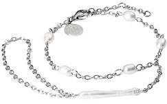 Purelei Pearl Symphony Handkette – Y2K Fingerketten-Armband mit Barockperle – Edelstahl, 18K vergoldet – Länge 16/17,5/19 cm – Wasserfest (Silver)