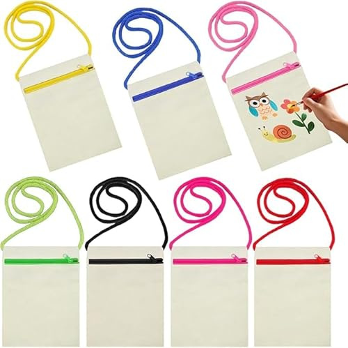 Lubarion 7 Pcs Plain Cotton Tote Bags – Reusable Craft Bags for DIY Projects, Events & Eco-Friendly Gifting, Durable Canvas Shopping Bags