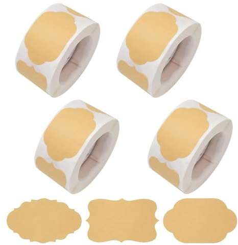 1000 pièces d'étiquettes en papier kraft autocollantes, autocollants en papier kraft autocollants, étiquettes pour pots de confiture, étiquettes autocollantes, autocollants faits main à écrire pour