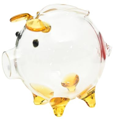 Clear Pig - Salvadanaio a forma di maiale, mini infrangibile, per coltivare i concetti di gestione finanziaria dei bambini