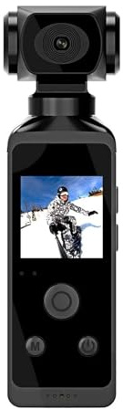 Caméra de Sport Caméscope de Poche 4K 1080P, écran Rotatif à 270°, caméra Sport avec boîtier étanche, caméras Mouvement pour Le Cyclisme et Le vlogging Animalier