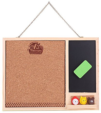 Wandtafel aus Holz Kork Tafel Set mit Tafellöscher Nachrichtenbrett Notiztafel Dekoration für Zuhause Schule Restaurant Memoboard Hängende Schreibtafel 30x22cm Holztafel für Kinder Erwachsene