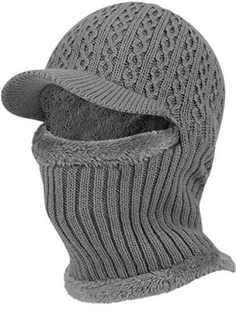 TAGVO Passamontagna Termico Invernale, Cappello Elastico Lavorato a Maglia con Fodera in Pile Scaldacollo, Maschera da Sci Calda e Spessa Antivento per Adulti Donna Uomo Sport all'Aria Aperta