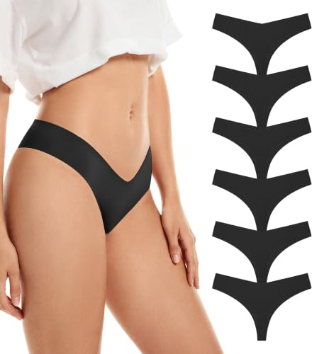 SHARICCA Nahtlose String Tanga Damen Unsichtbarer Tangas Unterwäsche Frauen mit Niedriger Taille V-Waist Atmungsaktiv No Show Thong Baumwolle Strings Set