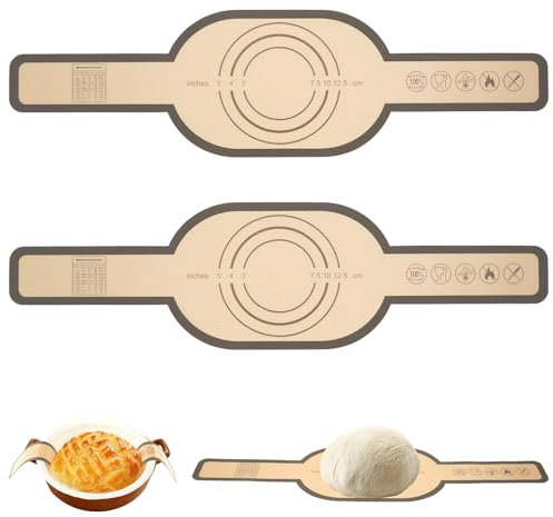 Guniata 2Pcs Silicone Bread Sling,Reusable Baking Mat for Dutch Oven,Anti-Stick Sourdough Silicone Bread Sling with Long Handles, Bread Baking Mat Supplies for Transferring Sourdough