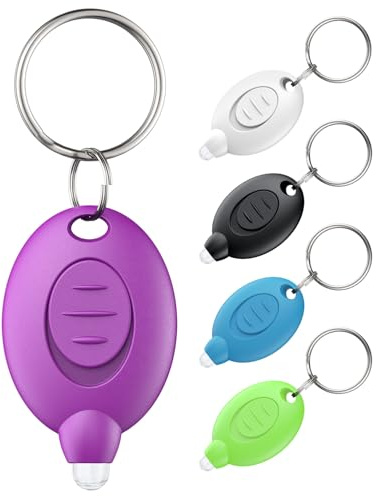 Uniclife 5 Pack LED Keychain Flashlight Mini LED Keychain Light 12 Lumen Portable Ultra Bright Battery Powered Key Ring Torch for Outdoor Camping Hiking and Emergency Lighting, 5 Colors of Shells