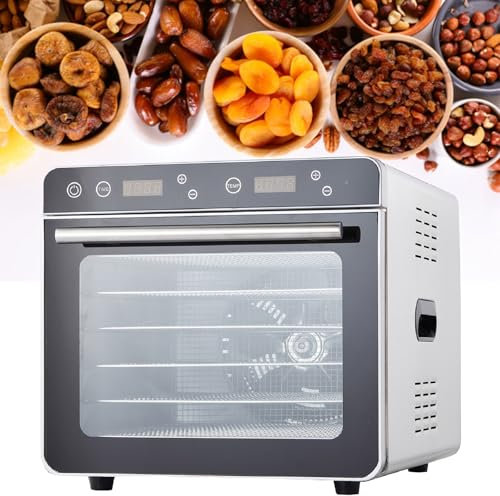 Deshidratador De Verduras Con Bandejas De Acero Inoxidable De 6/8, Panel De Control Led Y Bandeja De Goteo ExtraíBle Para Deshidratar Frutas, Verduras Y Carnes,8Tray-110V