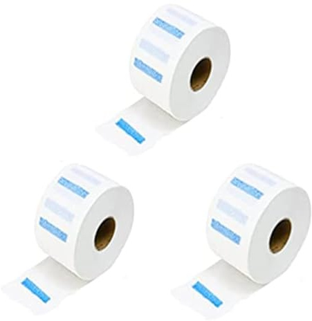 Feisate Collerette Coiffeur 3 Rouleaux 300 Feuilles, Rouleau Bande de Cou Coiffeur, Protection Barber Coupe, Collerette Barber, Blanc