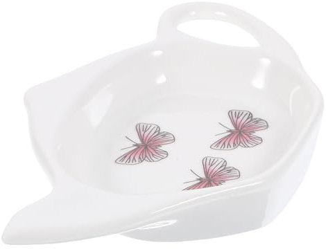 IMIKEYA Ceramic Teabag Tray Tea Leaves Holder Teapot Shape Tea Bag Rest for Household Sturdy Ceramic Suitable for Kitchen