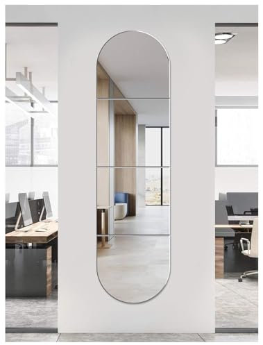 EONAZE Self Adhesive Mirror Stick On Full Length Mirrors, Plexiglass Mirror Tiles Door Full Body Long Wall Mirrors for Bedroom Living Room Gym Hallway Wardrobe Doors (30cm*30cm)