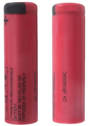 UR14500AC 3.7V 740mAh Lithium Ion Battery Compatible With Braun Oral-B Pro 2 3766, IO4/IO5/IO6/IO7/IO8/IO9/3766/3758/3759 Electric Toothbrush Shaver Flathead Battery(2PCS)