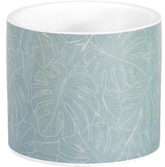 Darthome Indoor White Ceramic Leaf Houseplant Cover Flower Plant Pot Holder Home Decor (Design #1)