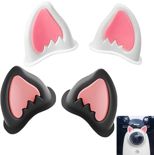 Motorrad Helm-Ohren 4 Stück,Motorradhelm Deko,Ohren,Helm Katzenohren Eckdekoration,Helm Ohren,Katze Ohren Aufkleber,Für Fahrradhelm,Motorradhelm