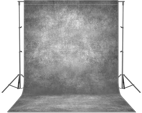 Luminora 5x7ft Fabric Gray Abstract Thick Photography Backdrop For Portrait Photo Background Vintage Texture Adult Kids Headshot Photoshoot Studio Props Roller Pocket On Top (No Bracket No Clips)