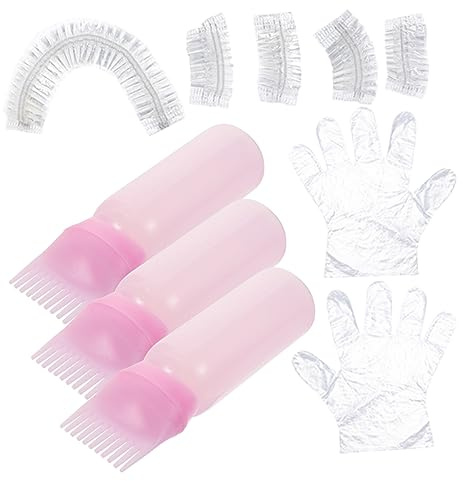 DECORNIJIA Kit Profesional de Coloración para Cabello Rosa Guantes de Peluquería y Herramientas de Plástico para Teñir y Decolorar en Salón o Casa