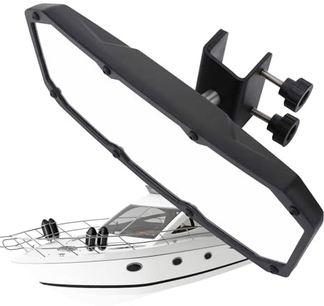 Bootsspiegel Rückansicht – Reflektierender Weitwinkel-Spiegel für Boote | Marine Rückspiegel für Wassersport, Surfen, Wakeboarden & Wasserski, Bewertungsspiegel als Bootszubehör