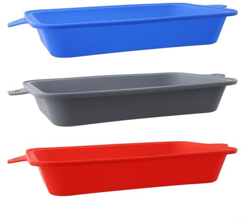 GANCEI Silicone Drip Pan Liners for Weber Grills 3 Pack - Reusable BBQ Grease Collection Tray Liners Heat Resistant - 8.62x6x1.57in Multi Colour