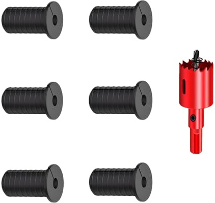 19mm Pasacables de Escritorio, para Cable Starlink, 6 Negro Antideslizante Alimentación a Través de Cable Ethernet Grommet para Cable Starlink y Muebles Agujeros de Alambre,con Sierra Perforadoras