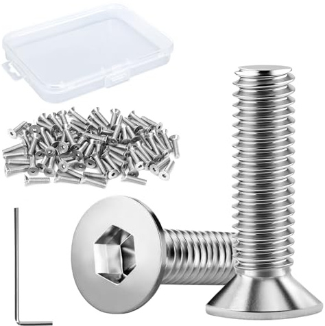 80 Stück Senkkopfschraubens M5, M5 x 20 mm Senkkopfschrauben Edelstahl, DIN 7991 M5 Senkkopfschrauben mit Inbusschlüssel und Aufbewahrungsbox für Geräte, Maschinen und Möbe
