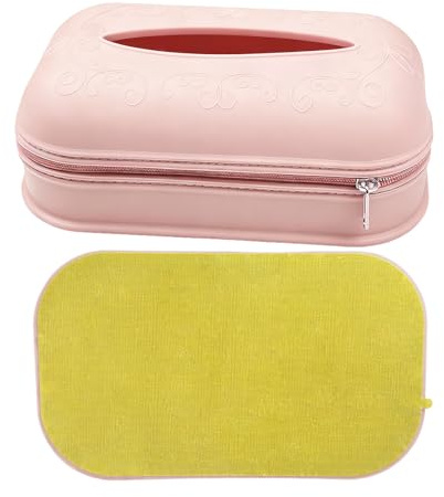 Soporte para pañuelos faciales, estuche de almacenamiento de servilletas de silicona con cremallera, soporte de noche, dispensador de servilletas, para baños, comedores, soportes de TV, bodas, garajes