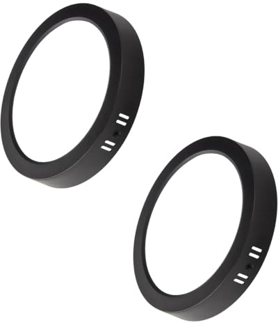 LUXULA 2 Stück LED Aufbauspot flach Schwarz Ø109x28mm, 6W 600lm, IP44 | IP44 Aufputz Spot, CCT 3000K 4000K 6000K einstellbar, Deckenlampe Aufbauleuchte für Bad, Küche, Flur und Wohnzimmer