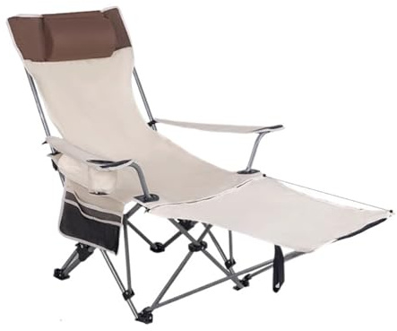 SDIUAKBV Hopfällbar regissörsstol utomhus hopfällbar loungestol bärbar ultralätt fritid fiskestolar camping lunchpaus regissör strand (B beige)
