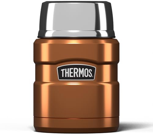 Thermos Stainless King Food Flask, 470ml Capacity - Sleek Multi- Purpose Flask for Daily Food Prep - Durable Stainless Steel with Classic Copper Finish - Ideal for On-the-Go Meals & Drinks