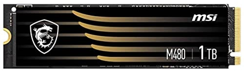 MSI SPATIUM M480 SSD 1TB - Unidad de Estado Sólido Interna PCIe 4.0 NVMe M.2, 7000MB/s Lectura y 5500MB/s Escritura, 3D NAND, Seguridad de Datos Integrada, MSI Center - Garantía de 5 Años (700 TBW)