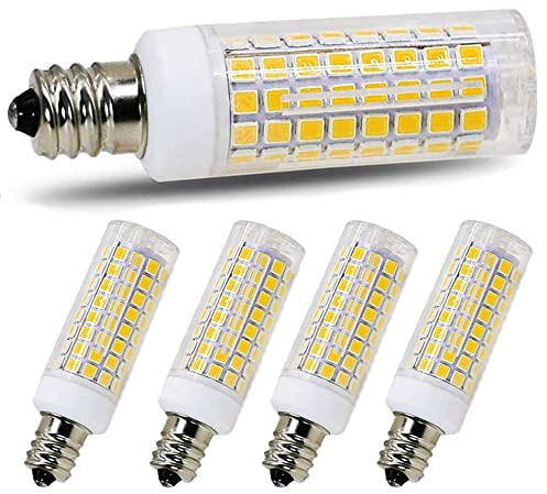 FKNZUA E11 led Bulb 75w 100w Halogen Bulbs Replacement, JD T4 e11 Mini Candelabra Base 110V 120V 130 Voltage Input Light Bulbs, Pack of 4 (Daylight 6000K)