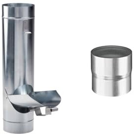 Sanitärshop Baustoffe & Sanitär Regenrohrklappe 87mm Titanzink Wasserklappe - inkl. Steckmuffe zum mühelosen Einbau