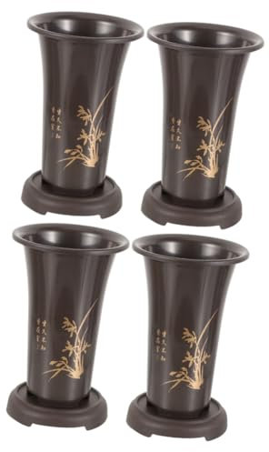 CIYODO 4ensembles Pots De avec Plateau pour Plantes Intérieur De Pots à Orchidées Imitation Terre Cuite Couleur Respirants Et Décoratifs Maison Et Jardin