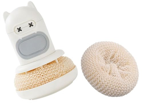 MAGICLULU Cepillo Para Fregar Platos Estropajo Para Sartenes Flexible Mango Ergonómico 2 Unidades