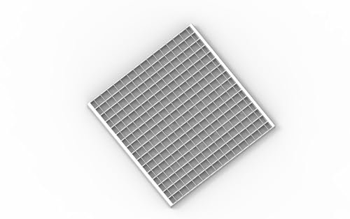 Grille Carrée en Acier Galvanisé, Caillebotis A15 H 200X200X25MM, Compatible avec Caniveau de Drainage,