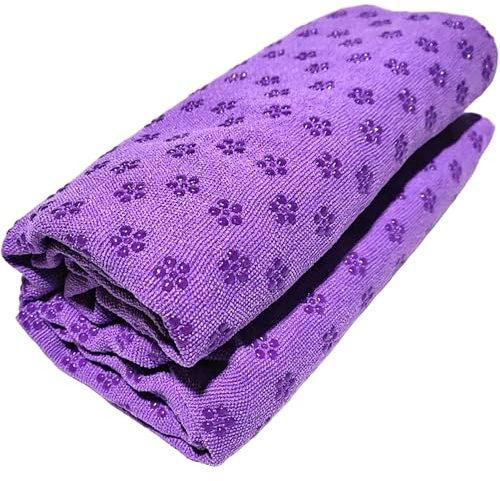 MOUNTTU Serviette de Yoga Chaude antidérapante, Tapis de Yoga épais en Fibres ultrafines, Tissu Fitness Pliable Absorbant la Transpiration, Doux et Respirant pour l'entraînement Physique